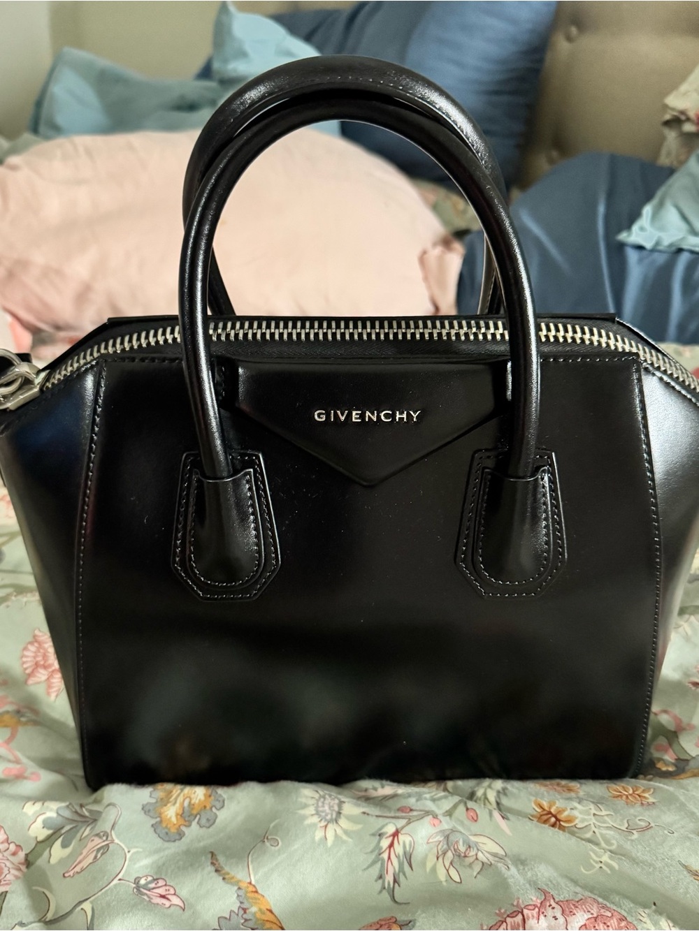 Givenchy Black Leather Satchel with Top Handles